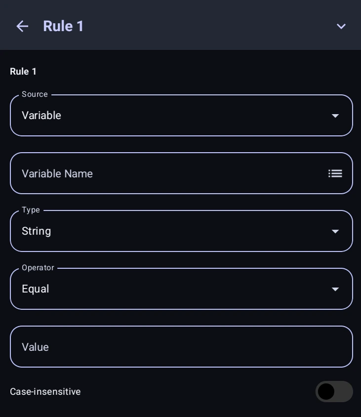 Rule configuration