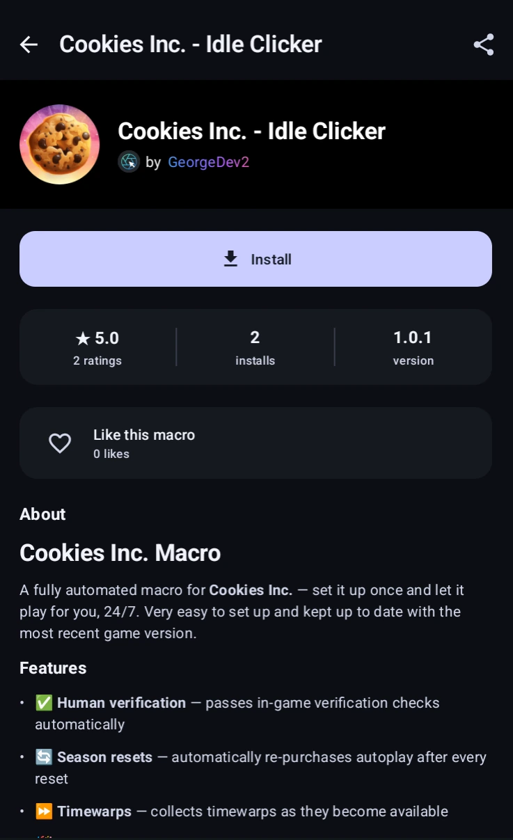 A store listing